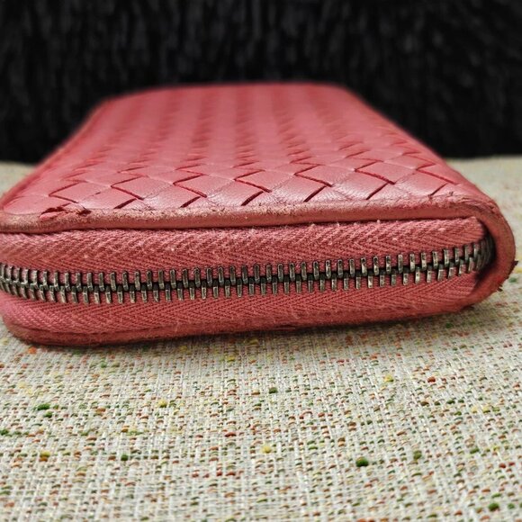 Bottega Veneta Wallet Intrecciato Lambskin Zippy Zip Around Clutch Purse Made in - Picture 5 of 12
